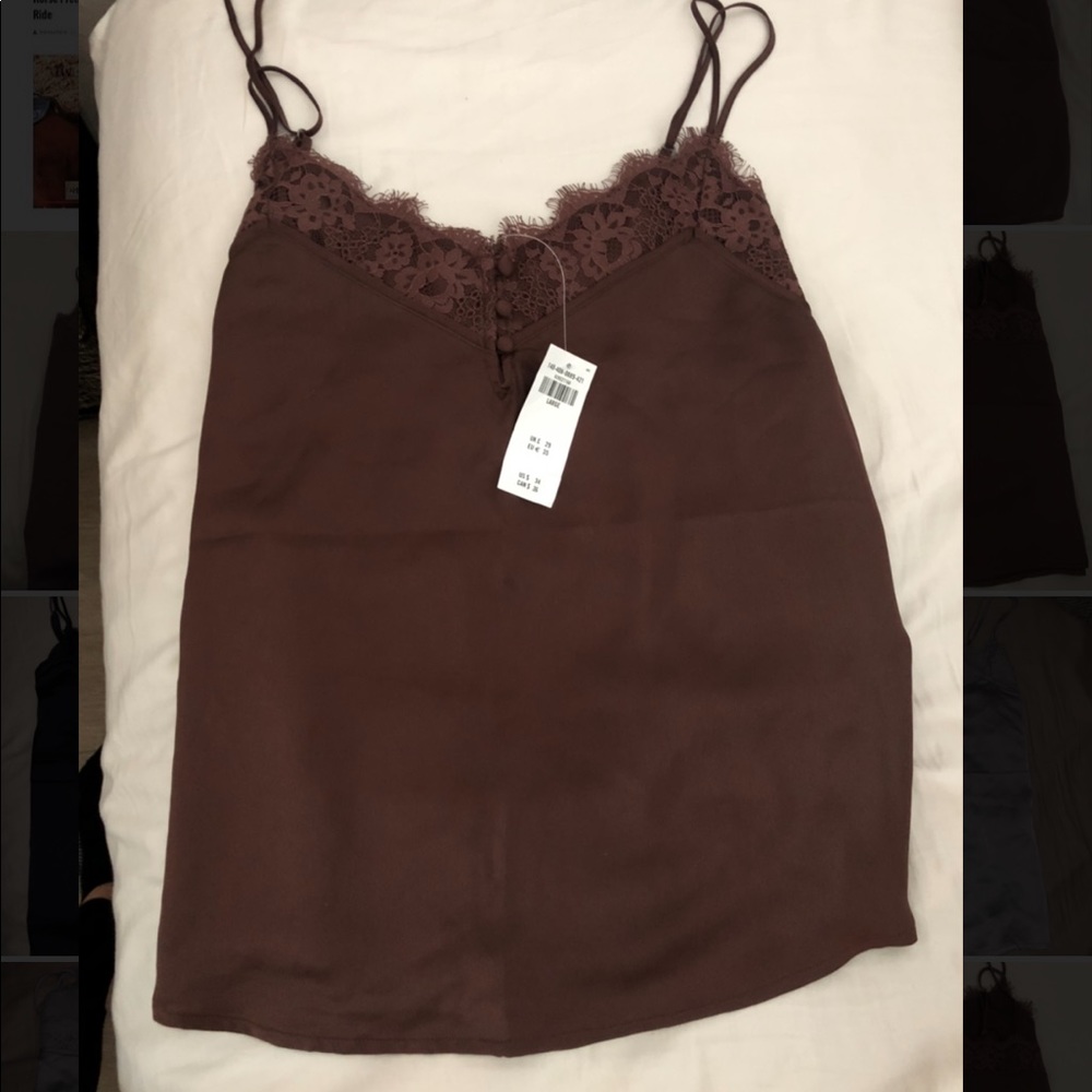 Abrocombie silk and lace tee